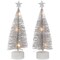 Northlight LED Lighted Mini Bottle Brush with Star Topper Christmas Village Trees - Set of 2